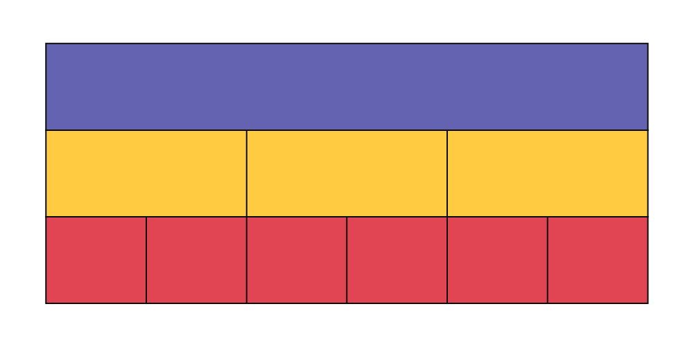 Représentations visuelles créées avec des blocs de diverses couleurs et grandeurs.