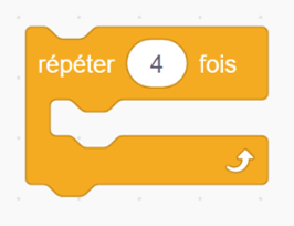 Bloc de contrôle : « répéter 4 fois »,
