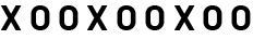 A repeating pattern, ‘’X’’, ‘’O’’, and ‘’O’’, repeated 3 times.