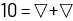 A fill in the blank equation 10, equals, triangle, plus triangle.