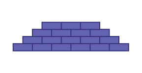 Muret composé de 18 briques.