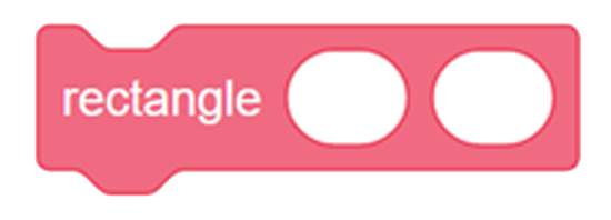 Mes blocs : nommé rectangle avec deux espaces pour des paramètres qui sont vides.