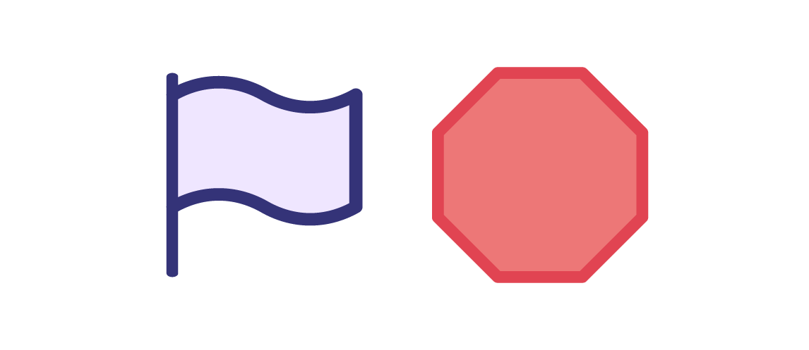 Boutons d’exécution d’un logiciel de codage. 