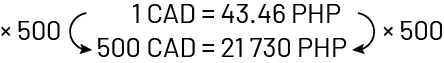 Multiplied by 500.A « C » « A » « D » equals 43 point 46 « P » « H » « P ».500 « C » « A » « D » equals 21730 « P » « H » « P ».