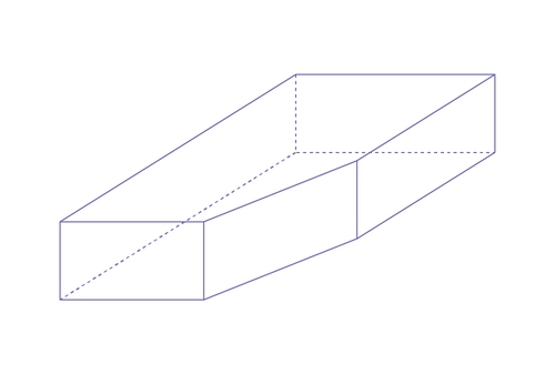 Un prisme à base rectangulaire dont on a enlevé un coin.