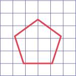 On a checkerboard space, there is a pentagon.