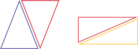 There are two illustrations. The first one is of two triangles placed vertically that form a parallelogram. The second one is two triangles placed horizontally that form a parallelogram.