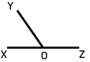 There are three-line segments forming a flat angle.