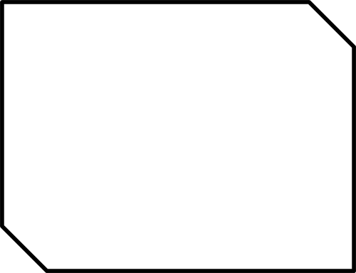 A complex polygon with six sides.