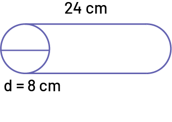 A cylinder whose base has a diameter of 8 centimeters. And the height of the cylinder is 24 centimeters.