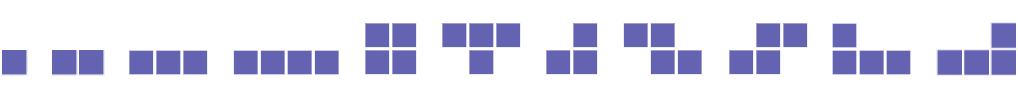 Eleven possible views built with squares.