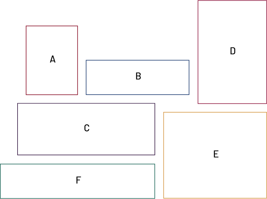 Rectangles of different shapes named: 